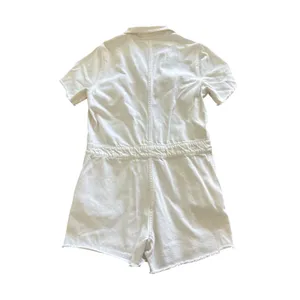 Pistola Candice Romper Medium White Snap Front Utility Denim‎ Casual Zip Pockets thumbnail 7