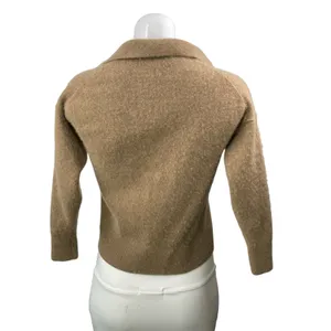 Quince 100% Mongolian Cashmere Tan Long Sleeves Collared Polo Sweater Top Sz M thumbnail 3