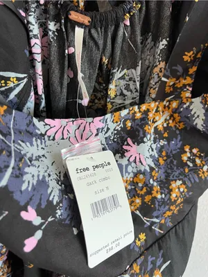 NWT‎ Free People Women's Let The Sunshine Floral Dark Combo Babydoll A-Line Mini thumbnail 5