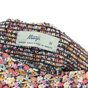 Maaji Wide Leg Pants Calico Floral Print Viscose Orange‎ Black Size Medium thumbnail 10