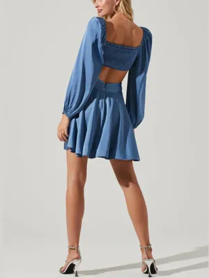 ASTR The Label Anamaria Mini Dress Blue thumbnail 4