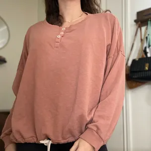 AMERICAN Eagle Oversized Crewneck‎ Henley Sweater Large thumbnail 2