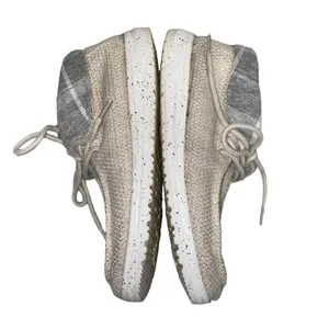 Hey Dude Britt Shoes Womens 7 Beige Plaid Slip On Comfort Loafers‎ Casual thumbnail 8