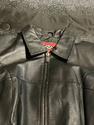 Womens M Marc Mattis Black Genuine Leather Minimalist Moto Full Zip Jacket thumbnail 3