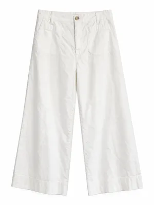 Anthropologie Maeve Colette Pants Womens 29 White Wide Leg Cropped thumbnail 2