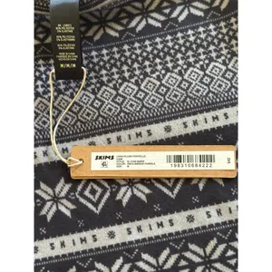 Skims Logo Plush Pointelle Cami Onyx Mirror Fairisle Size Medium thumbnail 12