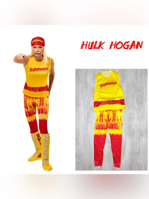 Wwe hulk hogan women’s medium Halloween costume cosplay shirt and pants dress up thumbnail 2