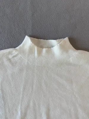 Women's Off White Soft Mock Neck Long Sleeve Sweater Size XL #260869 thumbnail 2
