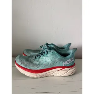 HOKA Clifton 8 Womens Running Shoes Size 8.5 Blue Red Cushioned Sneakers thumbnail 3