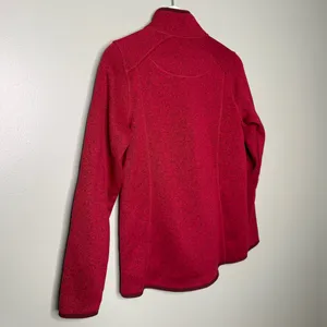 L.L. Bean Women’s Sweater Fleece Full Zip Jacket Red‎ Size Small thumbnail 4