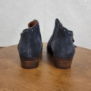 Lucky Brand Benna Women's Ankle Boots 5-5.5 Black Booties Studded Block Heel Zip thumbnail 4