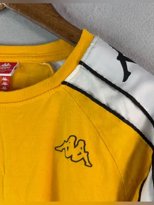 Kappa M Women’s Yellow Long Sleeve Logo Tape Shirt thumbnail 3