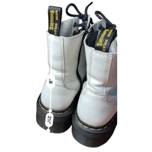 Dr. Martens White Jadon Leather Platform Boots Size 7 thumbnail 7