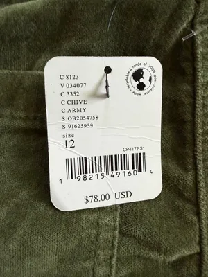 FREE PEOPLE High Time Velvet Kick Flare Pants Chive Green Size 12 NWT thumbnail 6
