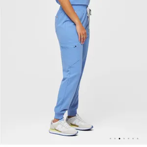 FIGS Women's high waisted Jogger scrub pant- Ceil blue thumbnail 2