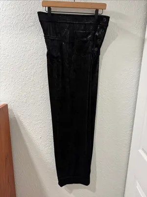 HALARA Black High Waisted Pockets Straight Leg Velvet Casual Pants Size XL thumbnail 5