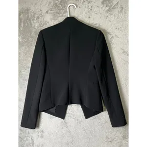 Theory Lanai Blazer Black Admiral Crepe Open Front Minimalist Workwear Size 2 thumbnail 3