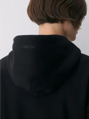 Aritzia Cozy Sweatfleece Boyfriend Boxy Zip Hoodie black relaxed fit size xl NWT thumbnail 7