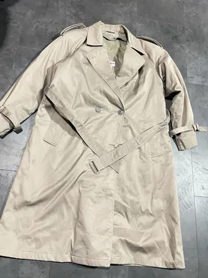 John Weitz Trench Coat Womens Size 14‎ Beige 90s Shoulder Pads thumbnail 1