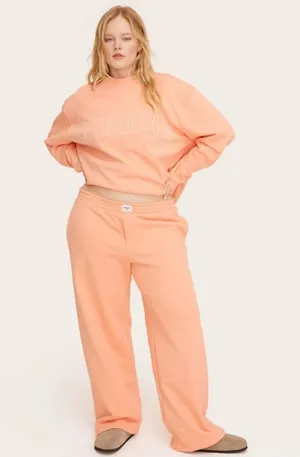 Parke x Target XL Women's High-Rise Boxer Sweatpants Relaxed Fit Stretch Pink thumbnail 1