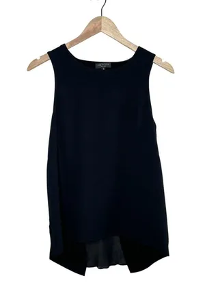 Rag & Bone Black Sleeveless blouse Layered Asymmetrical Hem Top M thumbnail 1