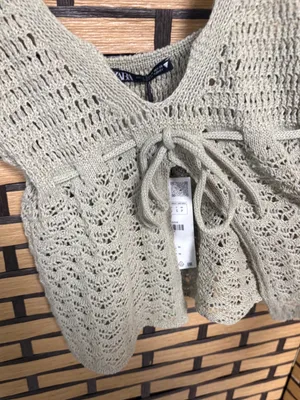 Zara Green Crochet cami size small thumbnail 5
