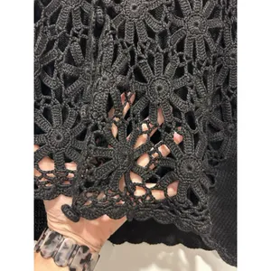 Vintage Boho Festival Black Crocheted Vest Size Medium Witchy Gothic Whimsygoth thumbnail 3