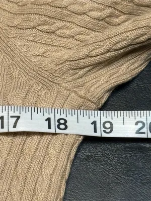 Brooks Brothers 346 Silk Cashmere Cable Knit Polo Sweater Tan M thumbnail 9