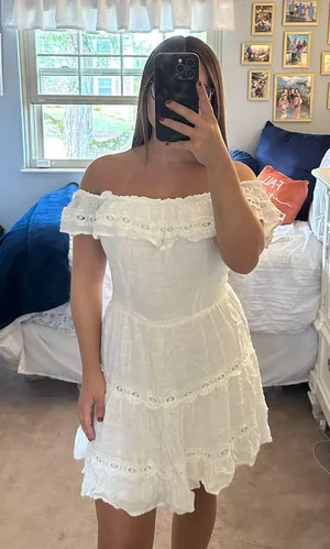 White Off-The-Shoulder Dress thumbnail 1