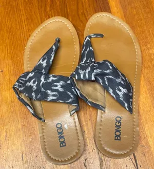 BONGO Black and Tan Sandals with Strappy Detail thumbnail 1