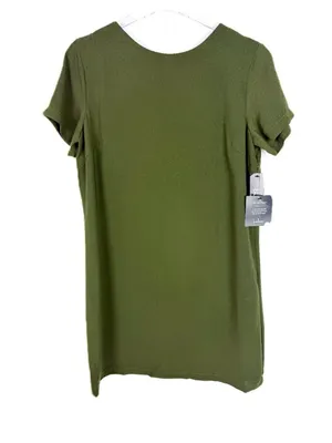 NWT Lulus Shift and Shout Dress Short Sleeves Mini Olive Green Size Medium M NEW thumbnail 2
