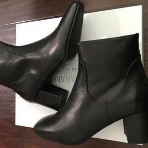Grigiarancio Genuine Leather Black booties -Made in Italy Size-38 (8) thumbnail 4