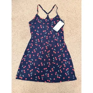 NWT Outdoor Voices Exercise Dress Very Cherry Navy Built In Shorts Medium UPF 50 thumbnail 2