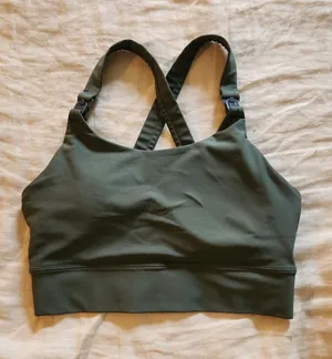 Old Navy Olive Green Crossback Sports Bra thumbnail 1