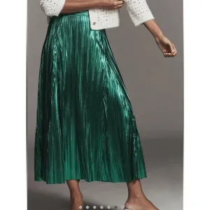 Anthropologie Metallic Pleated Midi Skirt thumbnail 2