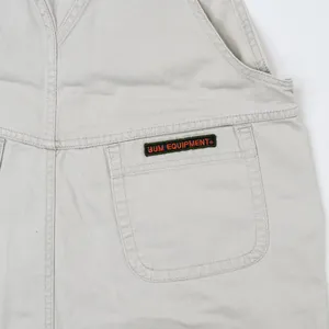 Vintage 90s Bum Equipment Jeans Khaki & Orange Denim Overall Shorts thumbnail 10