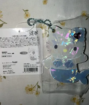 Hello Kitty Mermaid Shell Slide Mirror Charm blue Stone Unopened Sanrio thumbnail 1