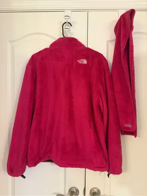 The North Face Osito Bright Pink Womens Soft Teddy Jacket with Scarf! thumbnail 5