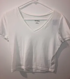 Wild Flower White V Neck Crop Top thumbnail 1