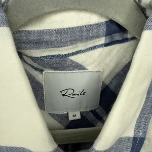 Rails Hunter‎ White Indigo Melange Plaid Women's Size M Long Sleeve Button Shirt thumbnail 2