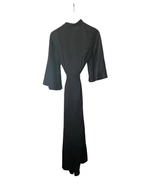 Oscar de la Renta Pink Label Satin Long Kimono Robe lingerie moody Romantic Goth thumbnail 5