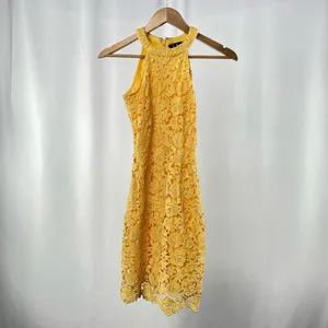 Lulus Love Poem Lace Mini Dress in Yellow Size‎ Extra Small thumbnail 4