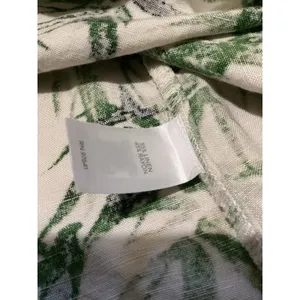 J. Jill Womens Green Bamboo Print Linen Blend Button Back Top Blouse Medium thumbnail 5