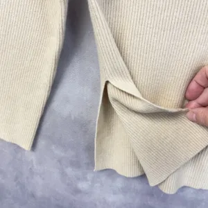 Zyia Active‎ Delphine Ribbed Sweater Women Large Ecru Minimal Athleisure Scandi thumbnail 5