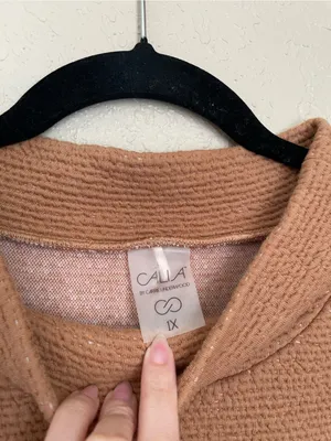 Calia by Carrie Underwood Cloud Mock Neck Pullover Size 1X Golden Taffy Extended thumbnail 4
