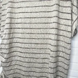 Caslon Women's Beige Striped Short Sleeve Drawstring T-Shirt Size L in Oatmeal thumbnail 6