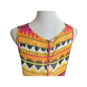 Womens Umgee Aztec Tribal Zipper Back Flowy Tank Top - Sz L thumbnail 2