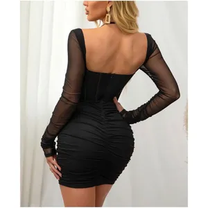 NEW Mini Corset Dress Bone Ruched Bodycon Sexy Party Dress XL thumbnail 2