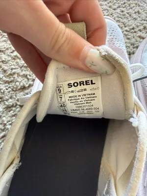 Sorel Women's White Sneakers with Pink and Light Green Accents thumbnail 2