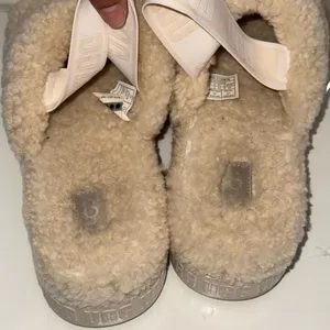 UGG OH FLUFFITA Slide Slippers Sz 10 Sheepskin Upper And Insole Color Natural thumbnail 7